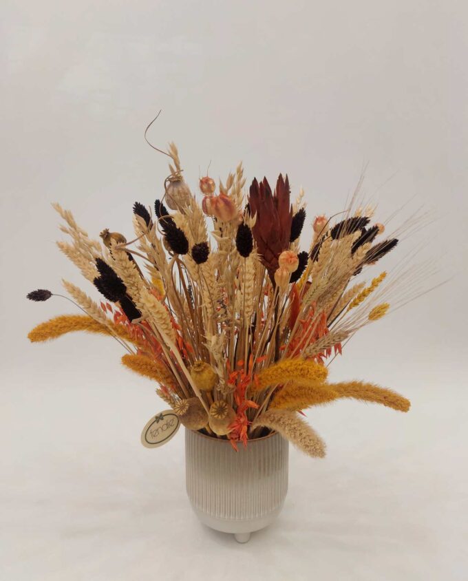 Dried Flowers Arrangement Yellow & Brown h. 45 cm