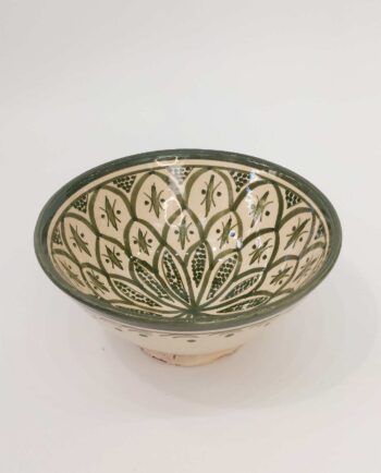 Bowl Ceramic Beige Green Diameter 20 cm