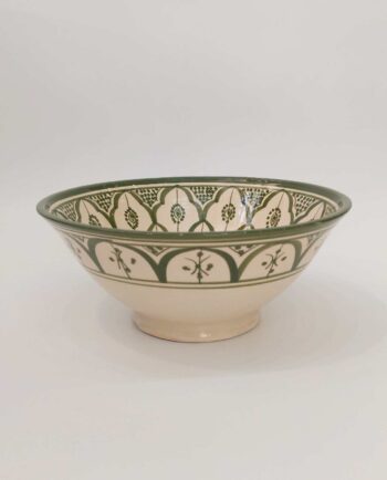 Bowl Ceramic Beige Green Diameter 25 cm