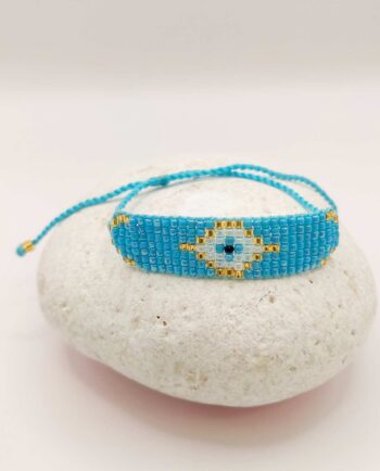 Bracelet Light Blue Evil Eye Beads