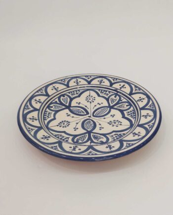 Plate Ceramic Blue & Beige Diameter 26 cm