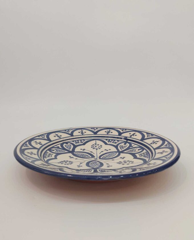 Plate Ceramic Blue & Beige Diameter 26 cm