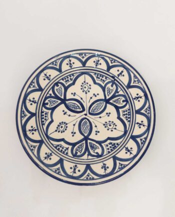 Plate Ceramic Blue & Beige Diameter 26 cm