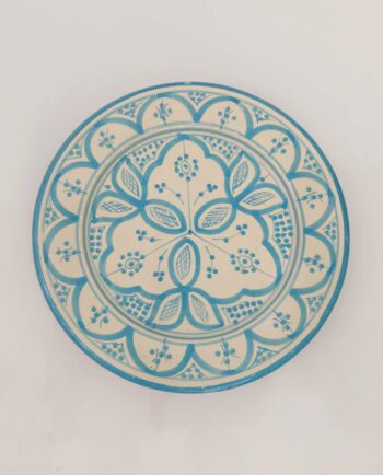 Plate Ceramic Light Blue & Beige Diameter 26 cm