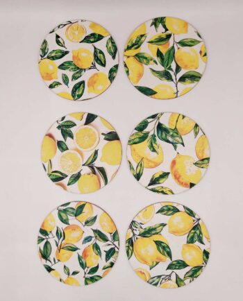 Coaster Wooden Lemons Set 6 Pieces