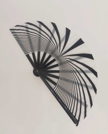 Fan Fabric Black & White Geometric Pattern
