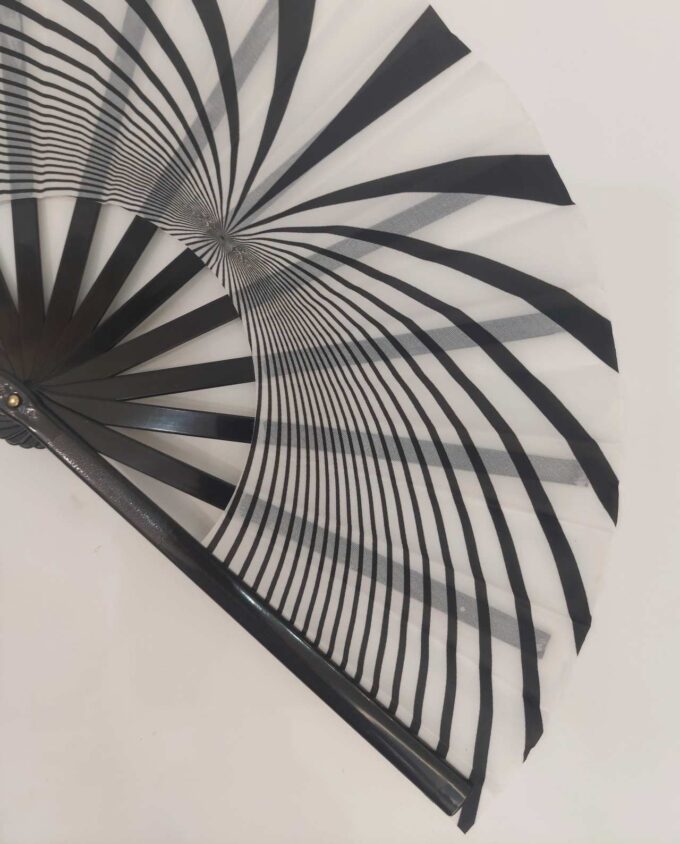 Fan Fabric Black & White Geometric Pattern