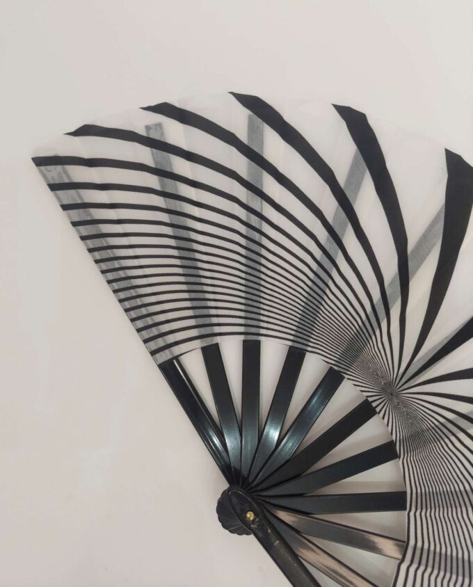 Fan Fabric Black & White Geometric Pattern