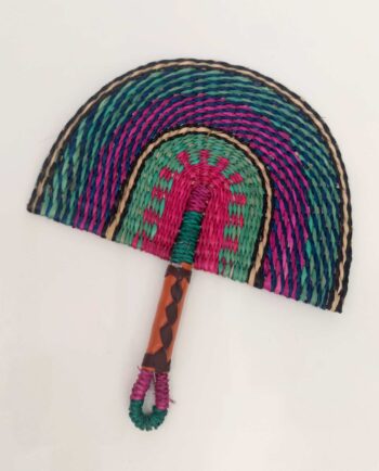 Palm Leaf Fan Fuschia Teal