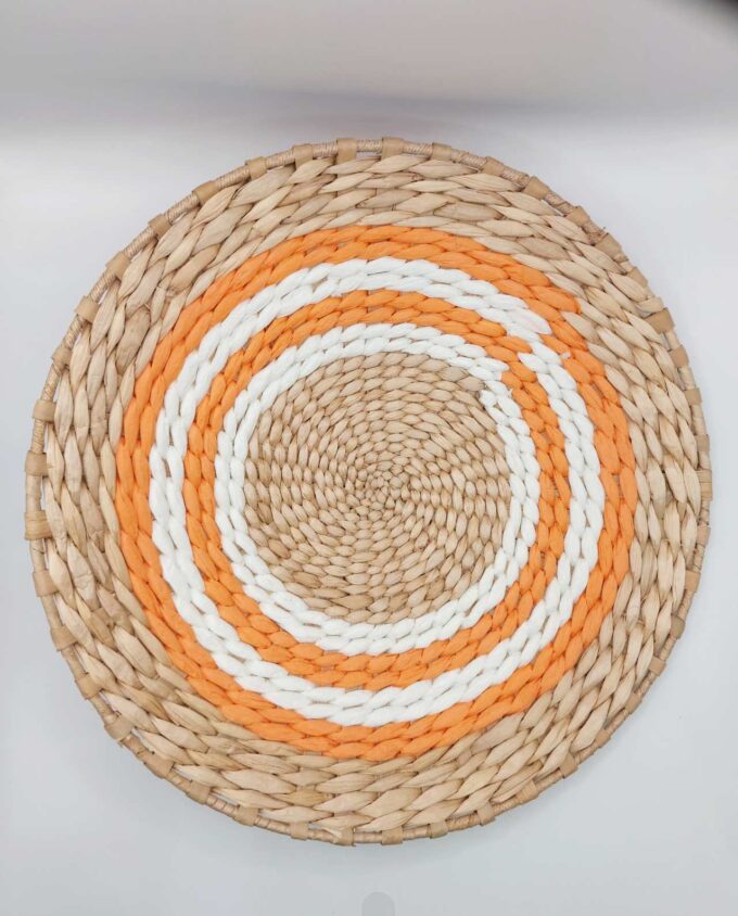 Handwoven Round Palm Leaf Platter Diam. 30 cm