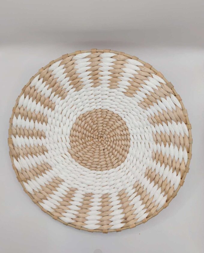 Handwoven Round Palm Leaf Platter Diam. 30 cm