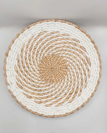 Handwoven Round Palm Leaf Platter Diam. 30 cm