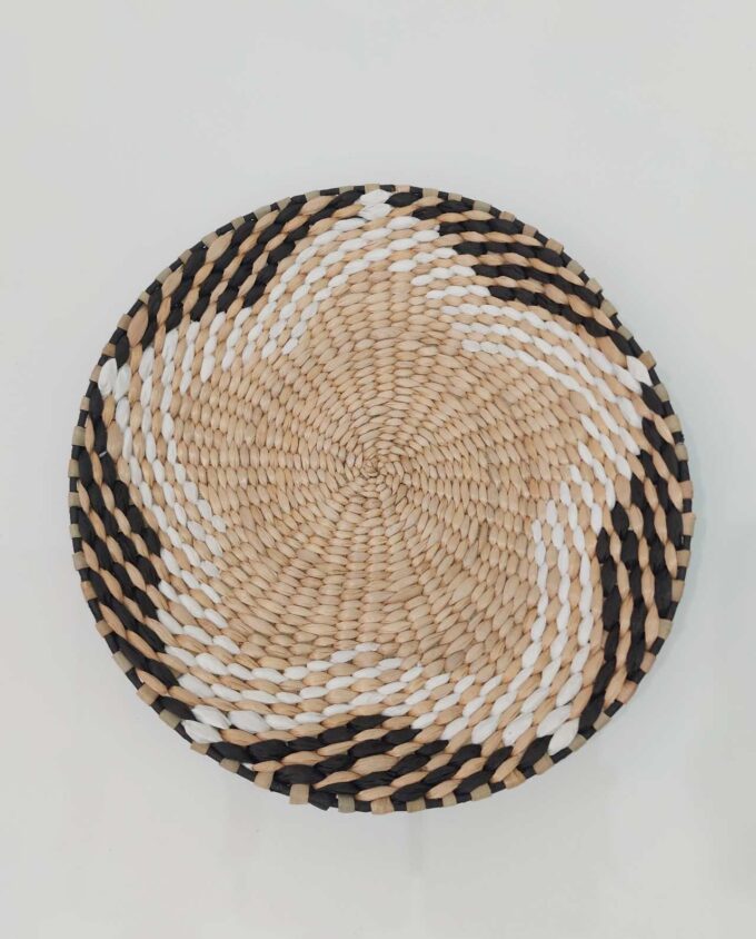 Handwoven Round Palm Leaf Platter Diam. 35 cm IV