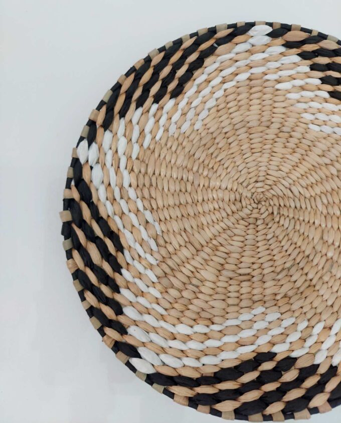 Handwoven Round Palm Leaf Platter Diam. 35 cm IV