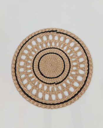 Handwoven Round Palm Leaf Platte Diam. 35 cm III