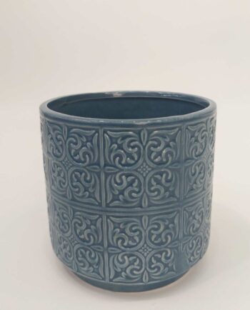 Pot Blue Ceramic Height 13 cm