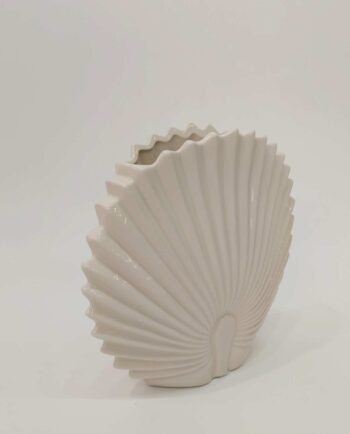 Ceramic Beige Vase Water Lily