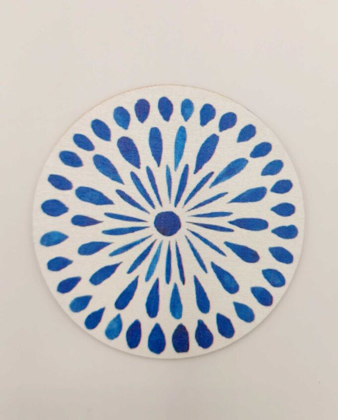 Coaster Wooden Sureal Blue White Set 6 Pieces