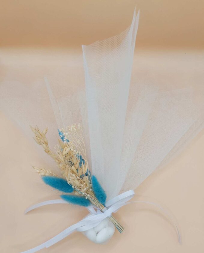 Bomboniere Light Blue Natural Dried Flowers