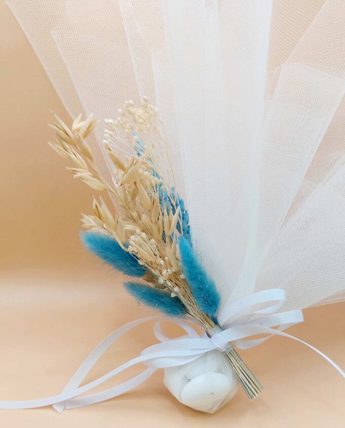Bomboniere Light Blue Natural Dried Flowers