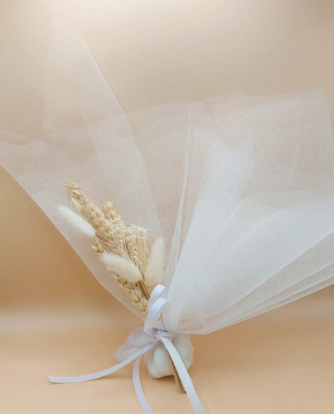 Bomboniere White Natural Dried Flowers