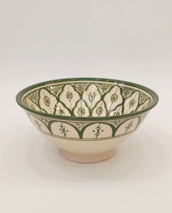 Bowl Ceramic Beige Green Diameter 26 cm