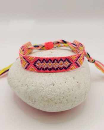 Bracelet Fabric Fuschia Blue