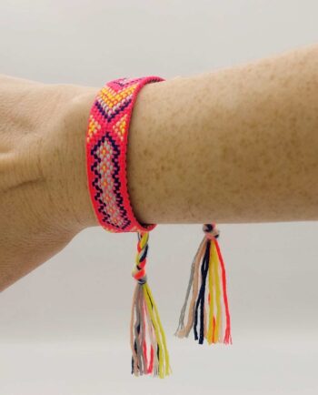 Bracelet Fabric Fuschia Blue