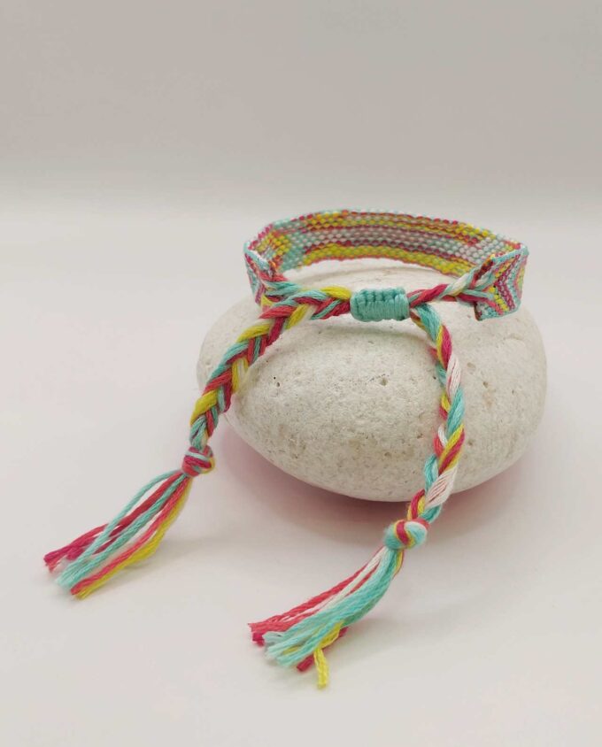 Bracelet Fabric Turquoise Lime