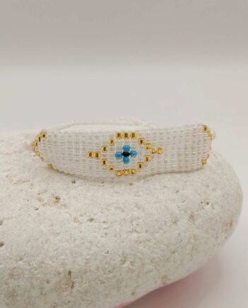 Bracelet Light White Evil Eye Beads