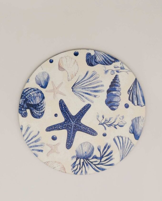 Coaster Wooden Seashells Set 6 Pieces