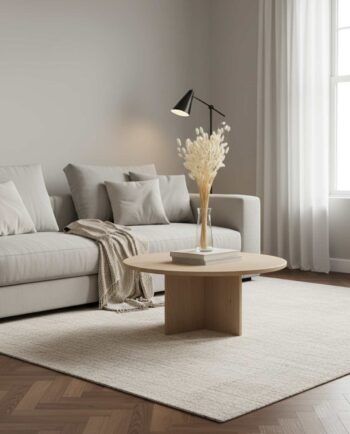 Dried White Lagurus Bunch in vase at a living room