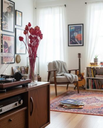 Dried Fuschia Papaver Bunch