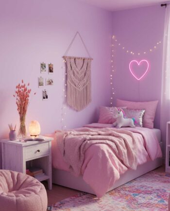 Dried Pink Phalaris Bunch in a vase at a bedroom