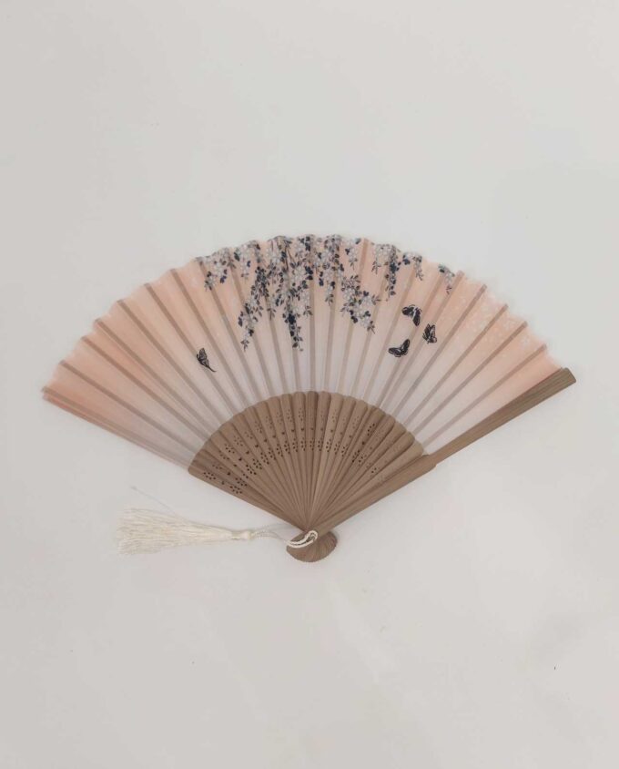 Bamboo Fan Fabric Salmon Pink
