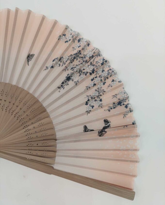 Bamboo Fan Fabric Salmon Pink