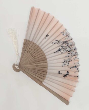 Bamboo Fan Fabric Salmon Pink