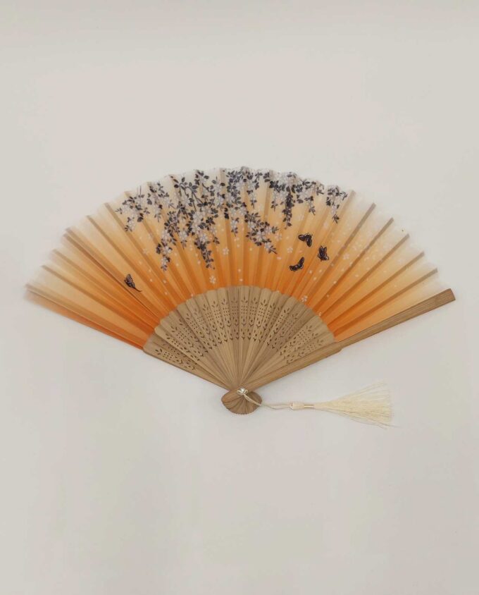Bamboo Fan Fabric Orange