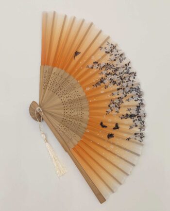 Bamboo Fan Fabric Orange