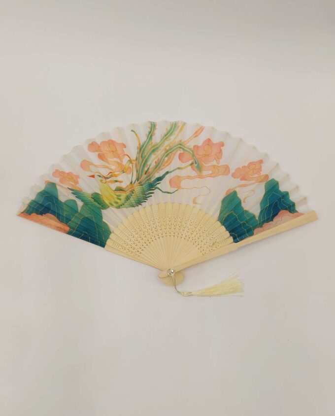 Bamboo Fan Fabric Phoenix
