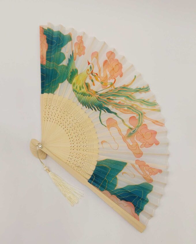 Bamboo Fan Fabric Phoenix