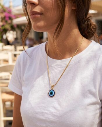 Necklace Blue Minimal Evil Eye