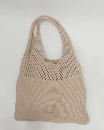 Beige Crochet Shoulder Bag