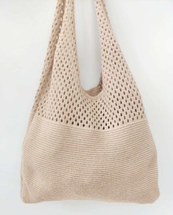 Beige Crochet Shoulder Bag