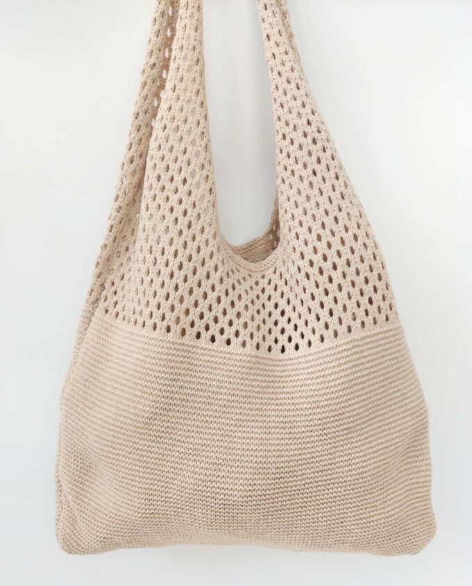 Beige Crochet Shoulder Bag