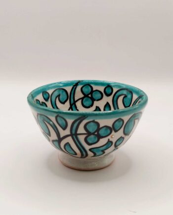 Bowl Ceramic Turquoise Beige Diameter 10 cm