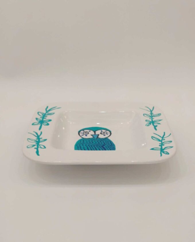 Bowl Ceramic Owl Turquoise 30 cm x 30 cm