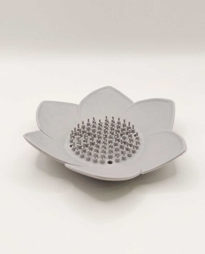 Soap Silicone Holder Grey Lotus