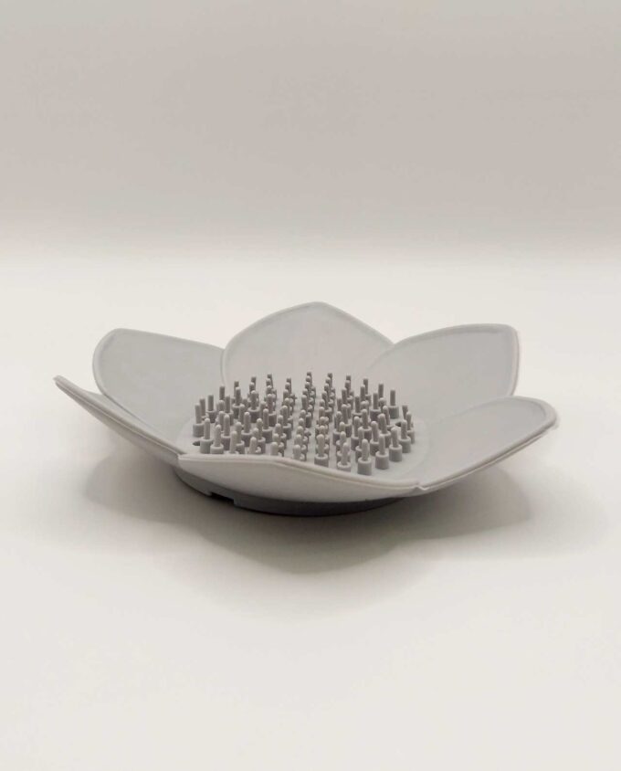 Soap Silicone Holder Grey Lotus