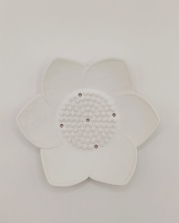 Soap Silicone Holder White Lotus